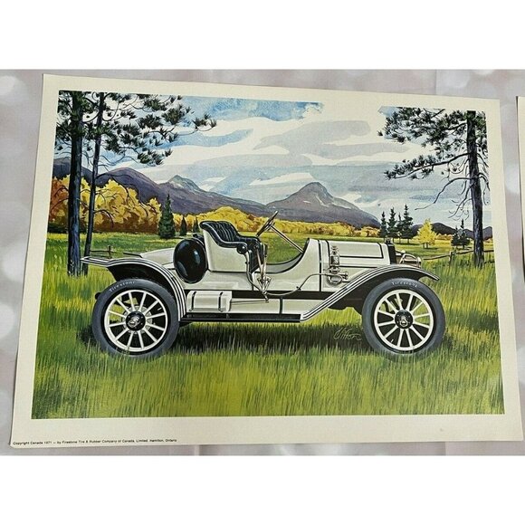 Firestone Vtg 1970s Six-Piece 11x15 Classic Cars Art Prints Set Canada 50th Anni - Picture 7 of 9